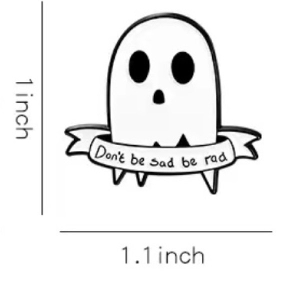 Mental Health x sad colorful enamel cartoon pin lapel brooch - Picture 3 of 9